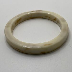 Ivory Marbled Resin Bangle Bracelet
